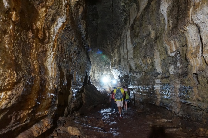 Exploring the lava tunnels of Santa Cruz